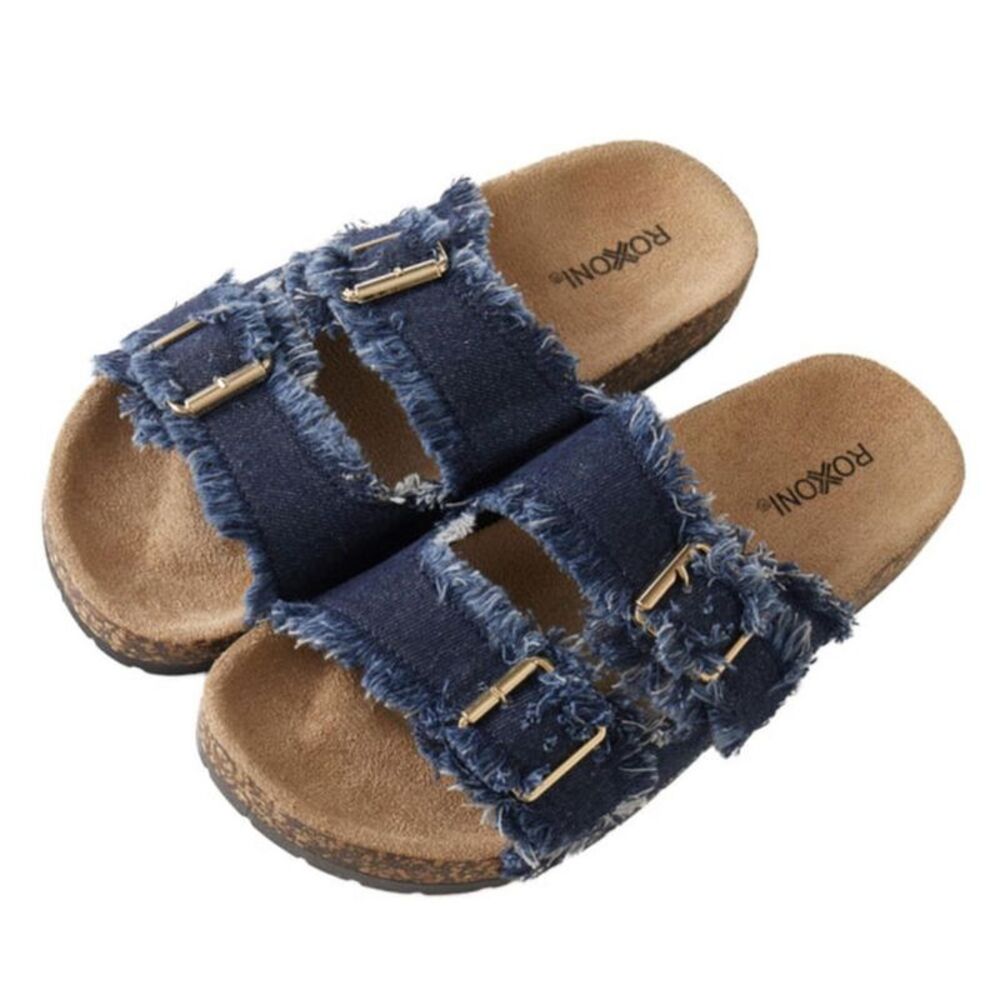 Roxoni -  Women's Double Buckle Sandals with EVA Inso Blue